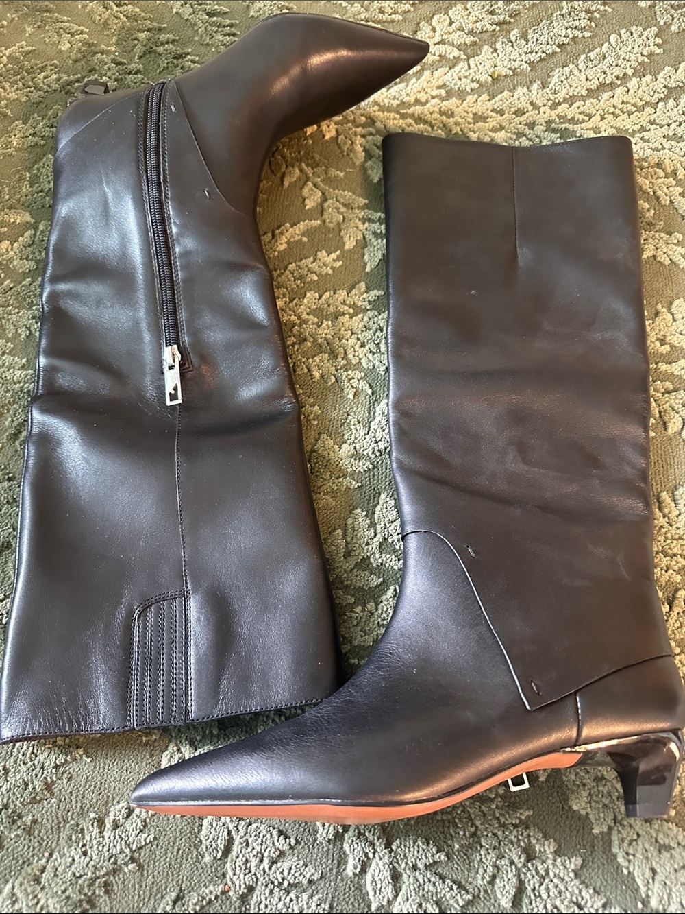 Franco Sarto Black L-Martin Pointed-Toe Knee Boots